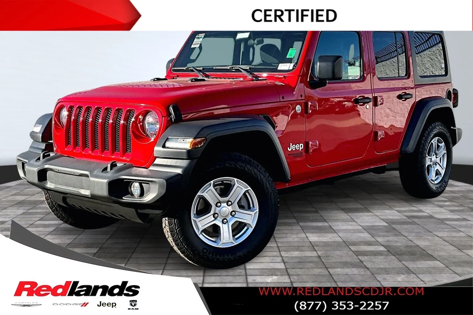 Red 2020 Jeep Wrangler Unlimited Sport S for sale in Redlands, CA