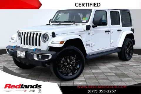 White 2023 Jeep Wrangler Sahara 4xe for sale in Redlands, CA