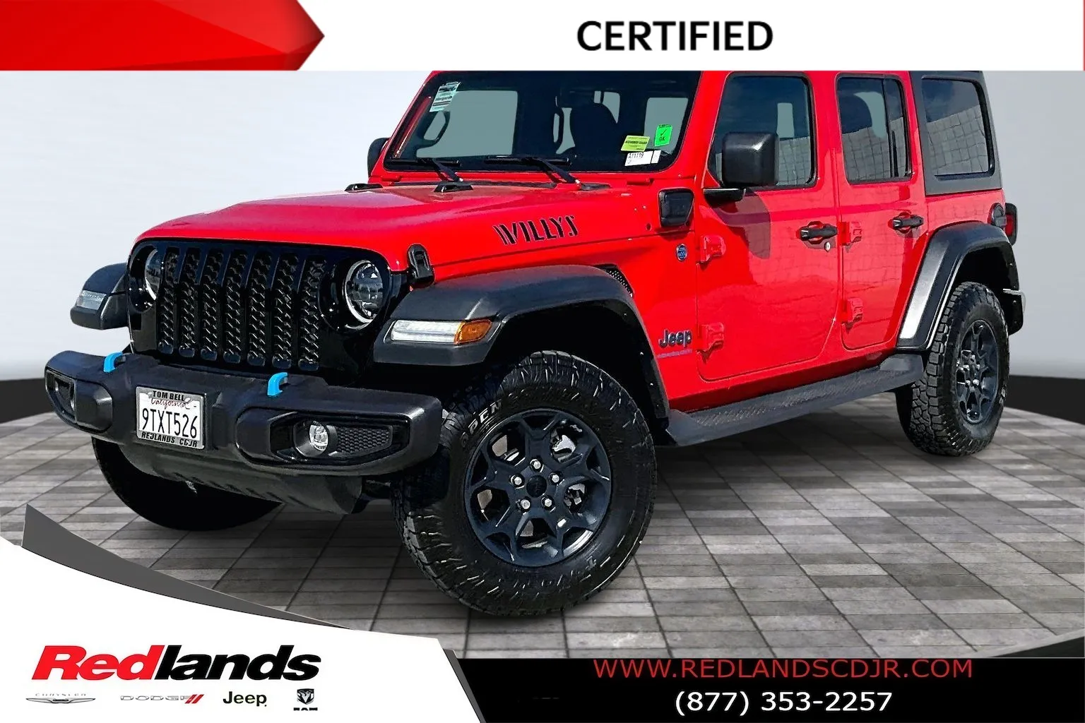 Red 2023 Jeep Wrangler Base 4xe for sale in Redlands, CA