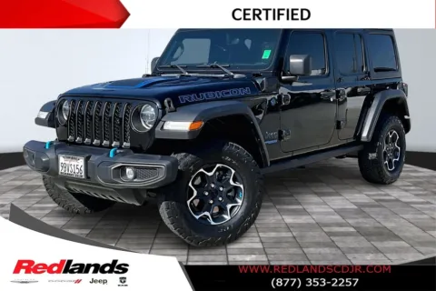 Black 2022 Jeep Wrangler Unlimited Rubicon 4xe for sale in Redlands, CA