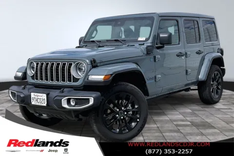 Gray 2025 Jeep Wrangler Sahara 4xe for sale in Redlands, CA