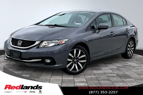 Silver 2015 Honda Civic EX-L for sale in Redlands, CA