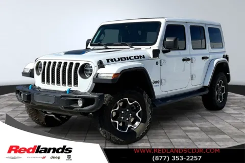 White 2021 Jeep Wrangler Unlimited Rubicon 4xe for sale in Redlands, CA