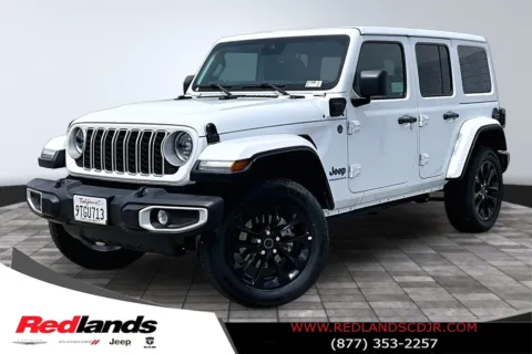 White 2025 Jeep Wrangler Sahara 4xe for sale in Redlands, CA