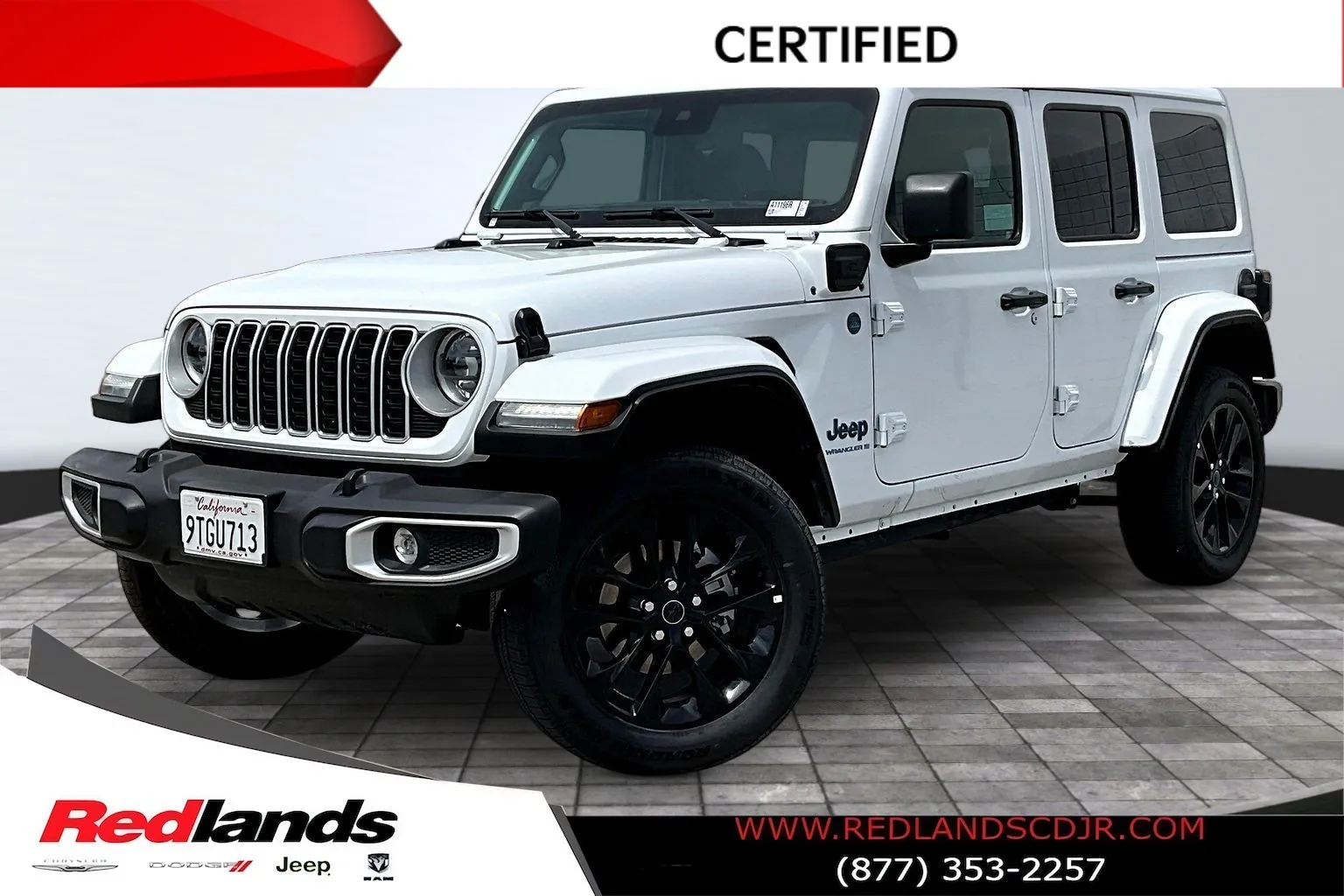 White 2025 Jeep Wrangler Sahara 4xe for sale in Redlands, CA