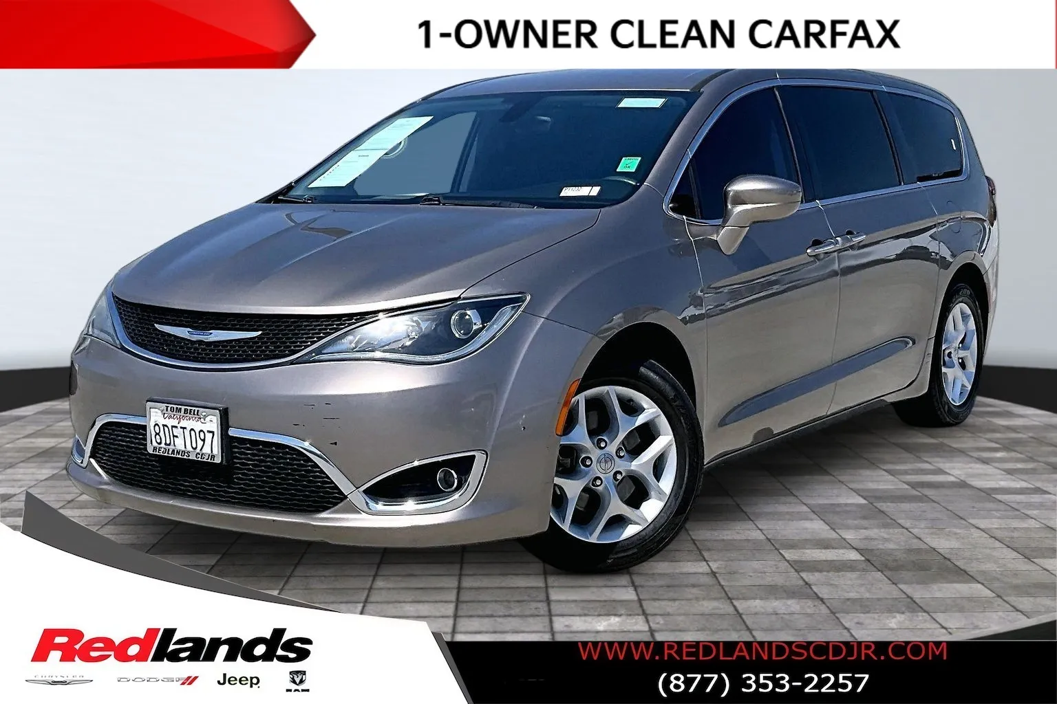 Silver 2018 Chrysler Pacifica Touring Plus for sale in Redlands, CA