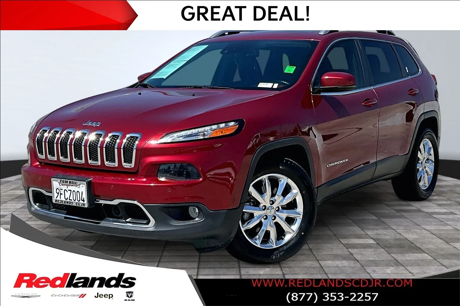 Red 2014 Jeep Cherokee Limited for sale in Redlands, CA