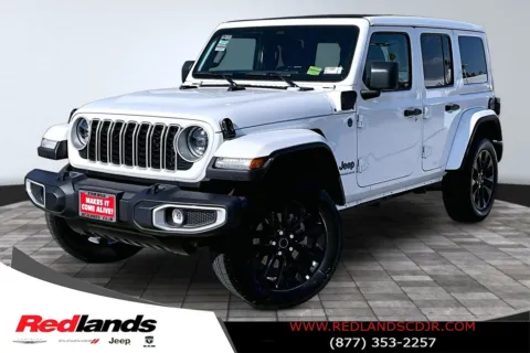 White 2025 Jeep Wrangler Sahara 4xe for sale in Redlands, CA