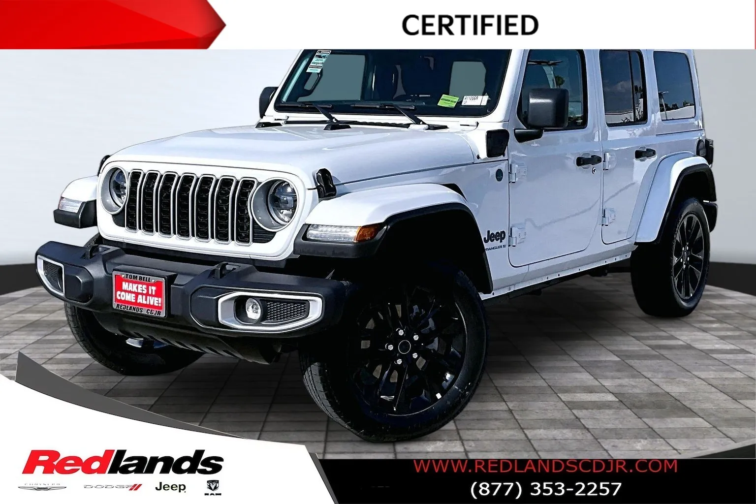 White 2025 Jeep Wrangler Sahara 4xe for sale in Redlands, CA