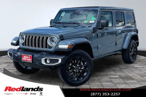 Gray 2025 Jeep Wrangler Sahara 4xe for sale in Redlands, CA