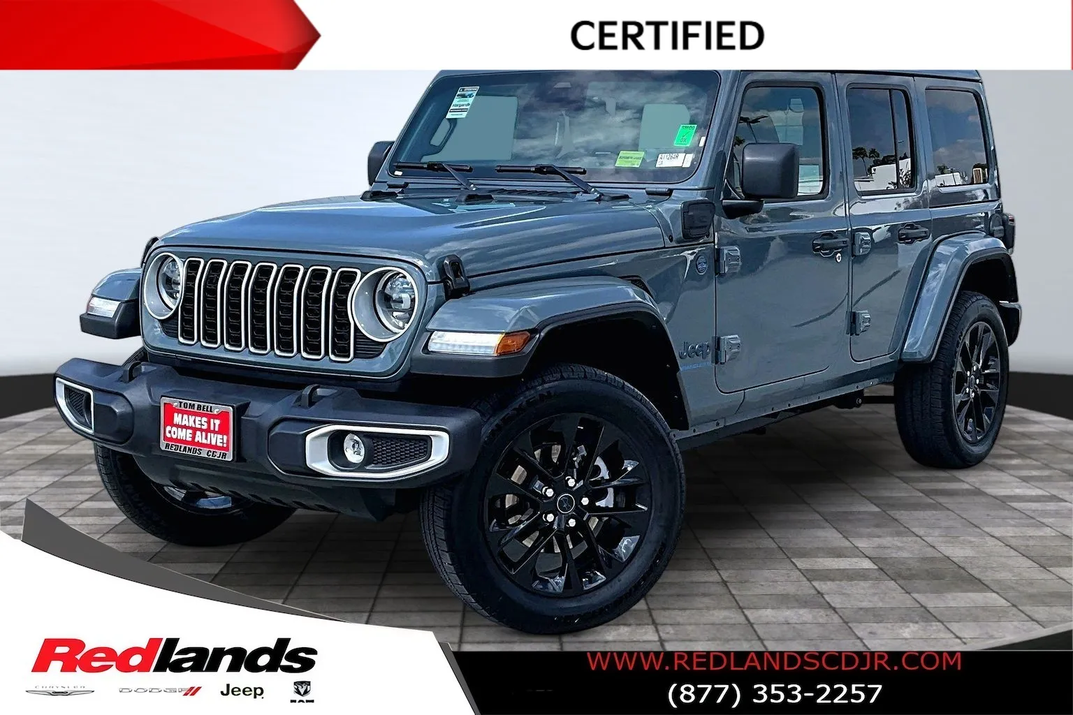 Gray 2025 Jeep Wrangler Sahara 4xe for sale in Redlands, CA