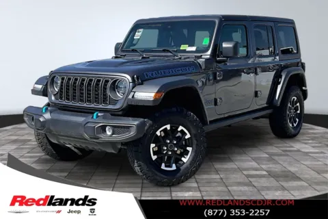 Gray 2025 Jeep Wrangler Rubicon 4xe for sale in Redlands, CA