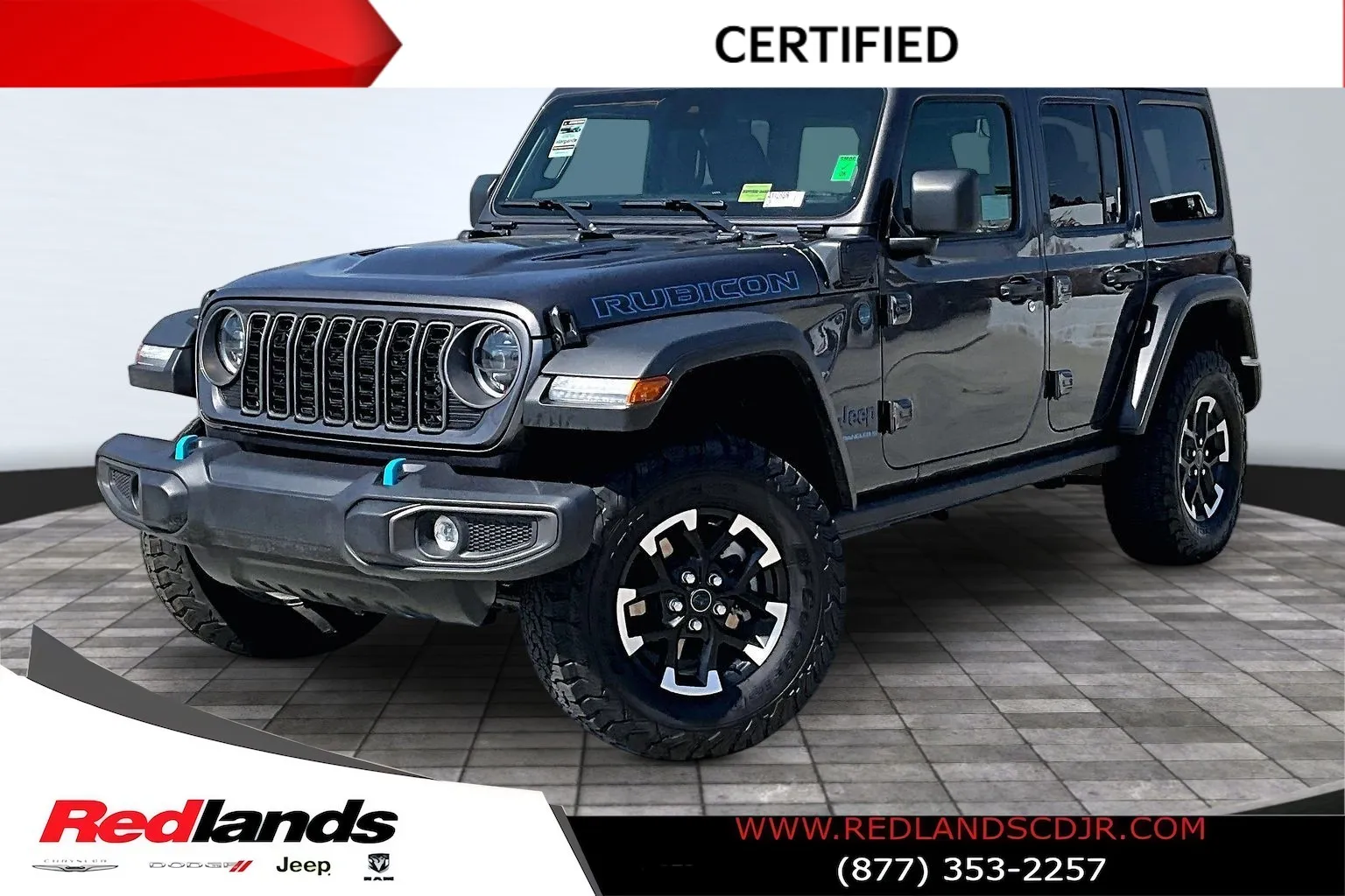 Gray 2025 Jeep Wrangler Rubicon 4xe for sale in Redlands, CA