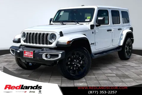 White 2025 Jeep Wrangler Sahara 4xe for sale in Redlands, CA