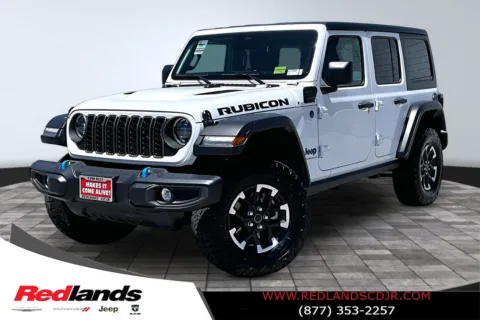 White 2025 Jeep Wrangler Rubicon 4xe for sale in Redlands, CA
