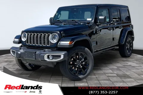 Black 2025 Jeep Wrangler Sahara 4xe for sale in Redlands, CA