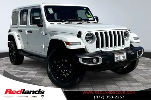 White 2021 Jeep Wrangler Unlimited Sahara 4xe for sale in Redlands, CA