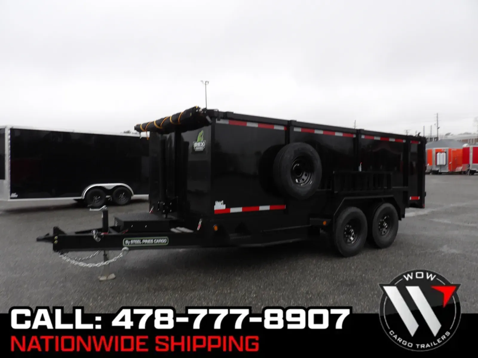 Black 2026 Steel Pines 7X16 Dump for sale in Cochran, GA