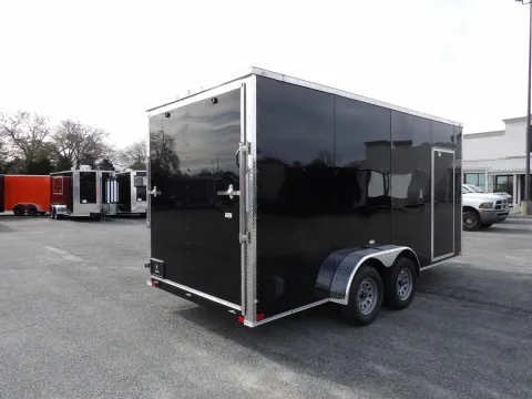 Photos of 2026 Seed Cargo 7X16 Enclosed Black for sale in Cochran, GA at WOW Cargo Trailers