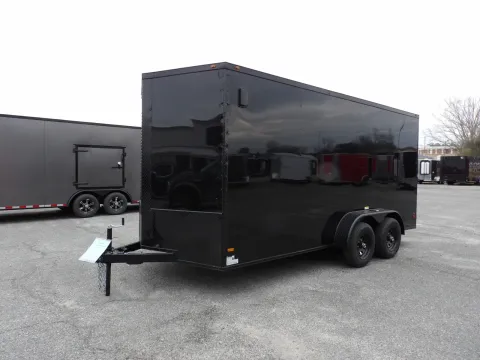 Photos of 2026 All World Trailers 7X16 Enclosed Black B/O for sale in Cochran, GA at WOW Cargo Trailers