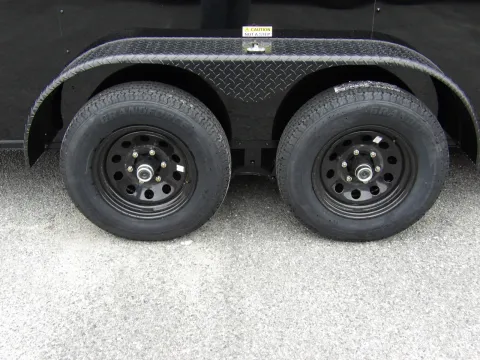 Another view of 2026 All World Trailers 7X16 Enclosed Black B/O for sale in Cochran, GA at WOW Cargo Trailers