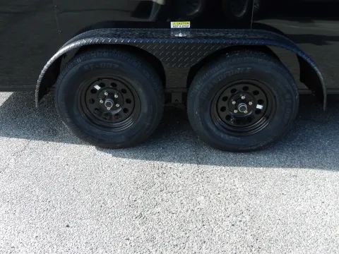 Another view of 2026 All World Trailers 7X16 Enclosed Black B/O for sale in Cochran, GA at WOW Cargo Trailers