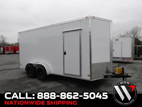 White 2026 All World Trailers 7X16 Enclosed for sale in Cochran, GA