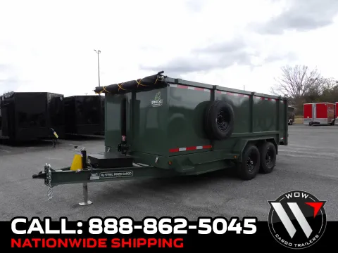 Green 2026 Steel Pines Cargo 7X16 Dump for sale in Cochran, GA