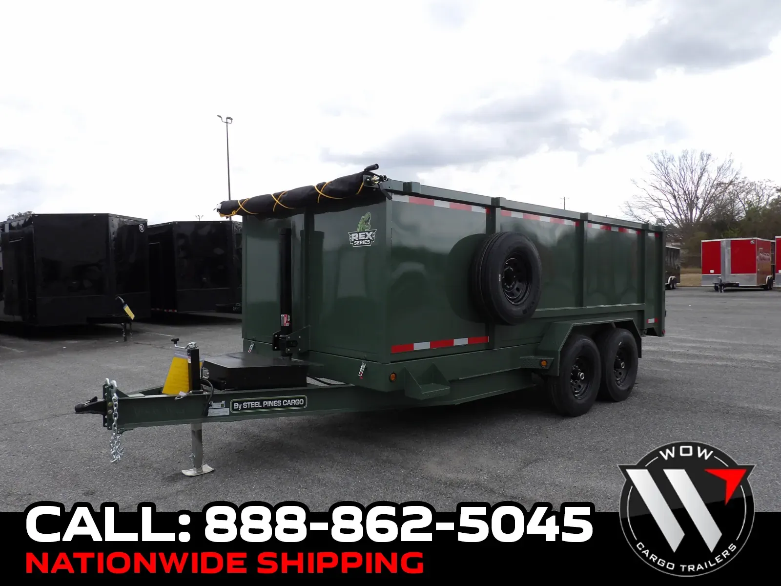 Green 2026 Steel Pines Cargo 7X16 Dump for sale in Cochran, GA