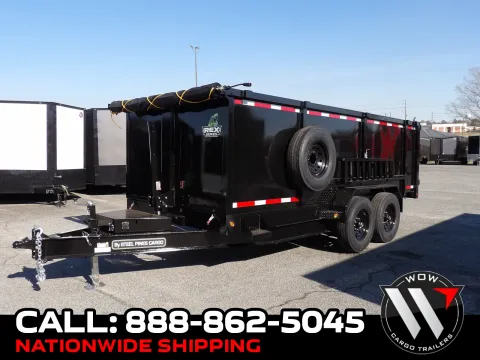 Black 2026 Steel Pines Cargo 7X16 Dump for sale in Cochran, GA