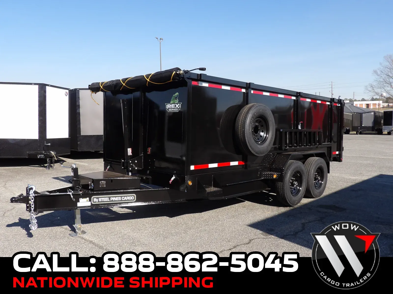 Black 2026 Steel Pines Cargo 7X16 Dump for sale in Cochran, GA