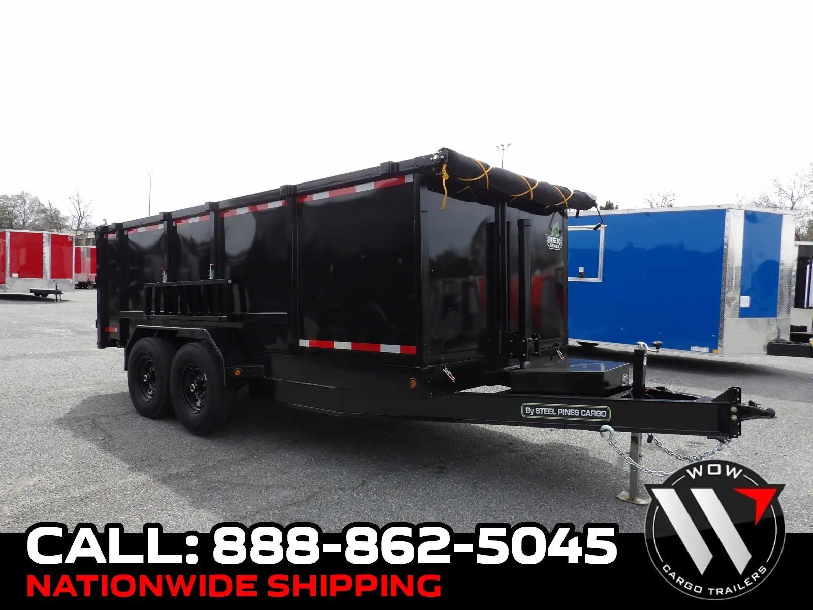 Black 2026 Steel Pines Cargo 7X16 Dump for sale in Cochran, GA