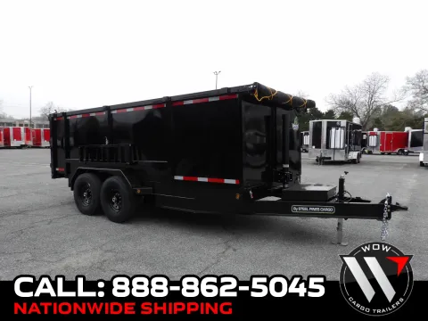 Black 2026 Steel Pines Cargo 7X16 Dump for sale in Cochran, GA