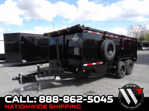 Black 2026 Steel Pines Cargo 7X16 Dump for sale in Cochran, GA