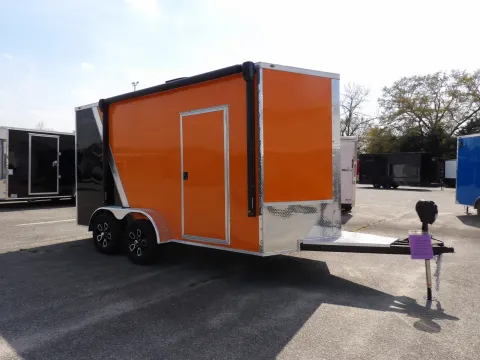 Photos of 2026 Steel Pines Cargo 7x14 35K  Orange/Black for sale in Cochran, GA at WOW Cargo Trailers