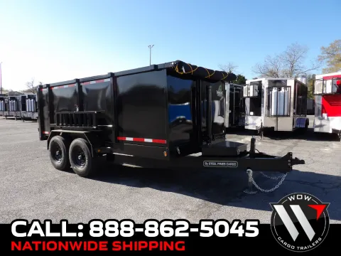 Black 2026 Steel Pines Cargo 7X14 Dump 7K for sale in Cochran, GA