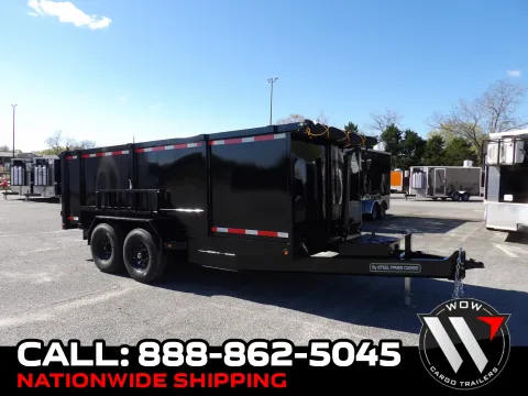 Black 2026 Steel Pines Cargo 7X16 Dump for sale in Cochran, GA