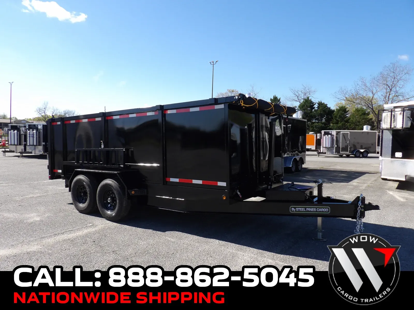 Black 2026 Steel Pines Cargo 7X16 Dump for sale in Cochran, GA