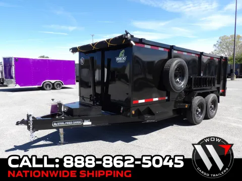 Black 2026 Steel Pines Cargo 7X16 Dump for sale in Cochran, GA