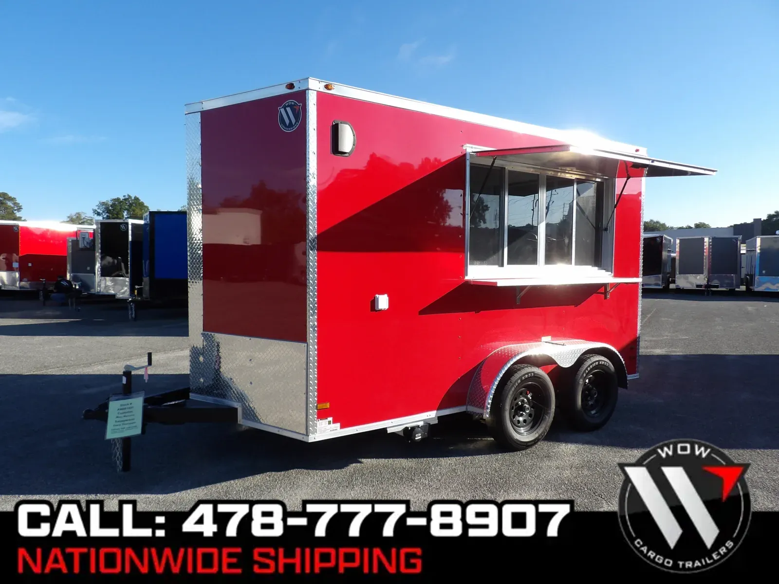 Red 2025 All World Trailers Enclosed BP Base (6 - 7 - 8.5) for sale in Cochran, GA
