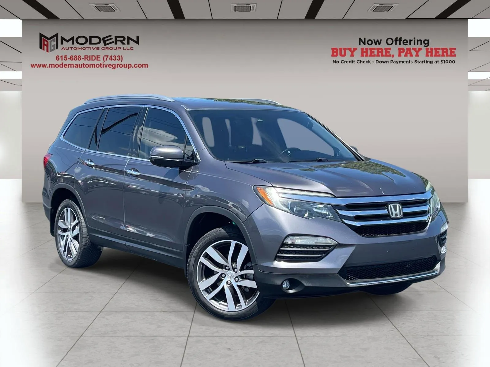 Gray 2017 HONDA PILOT ELITE for sale in Lafayette, TN