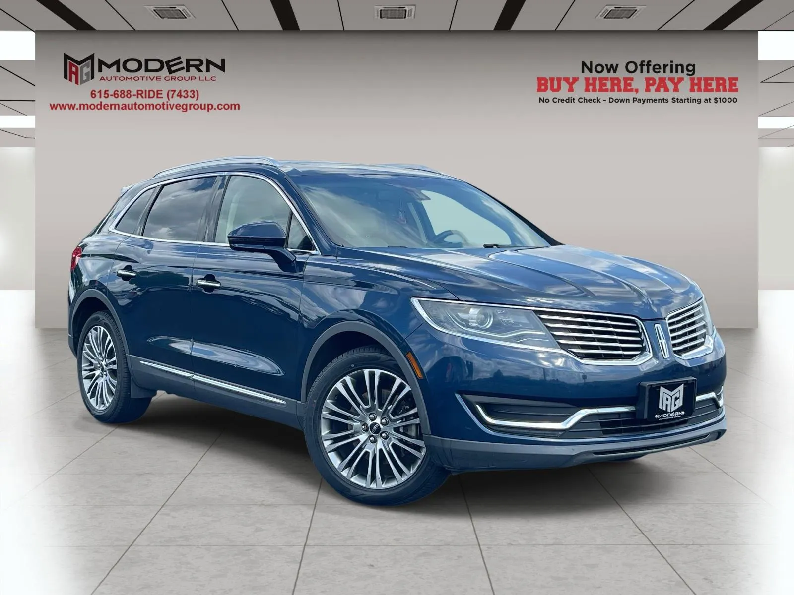 Blue 2017 LINCOLN MKX RESERVE for sale in Lafayette, TN