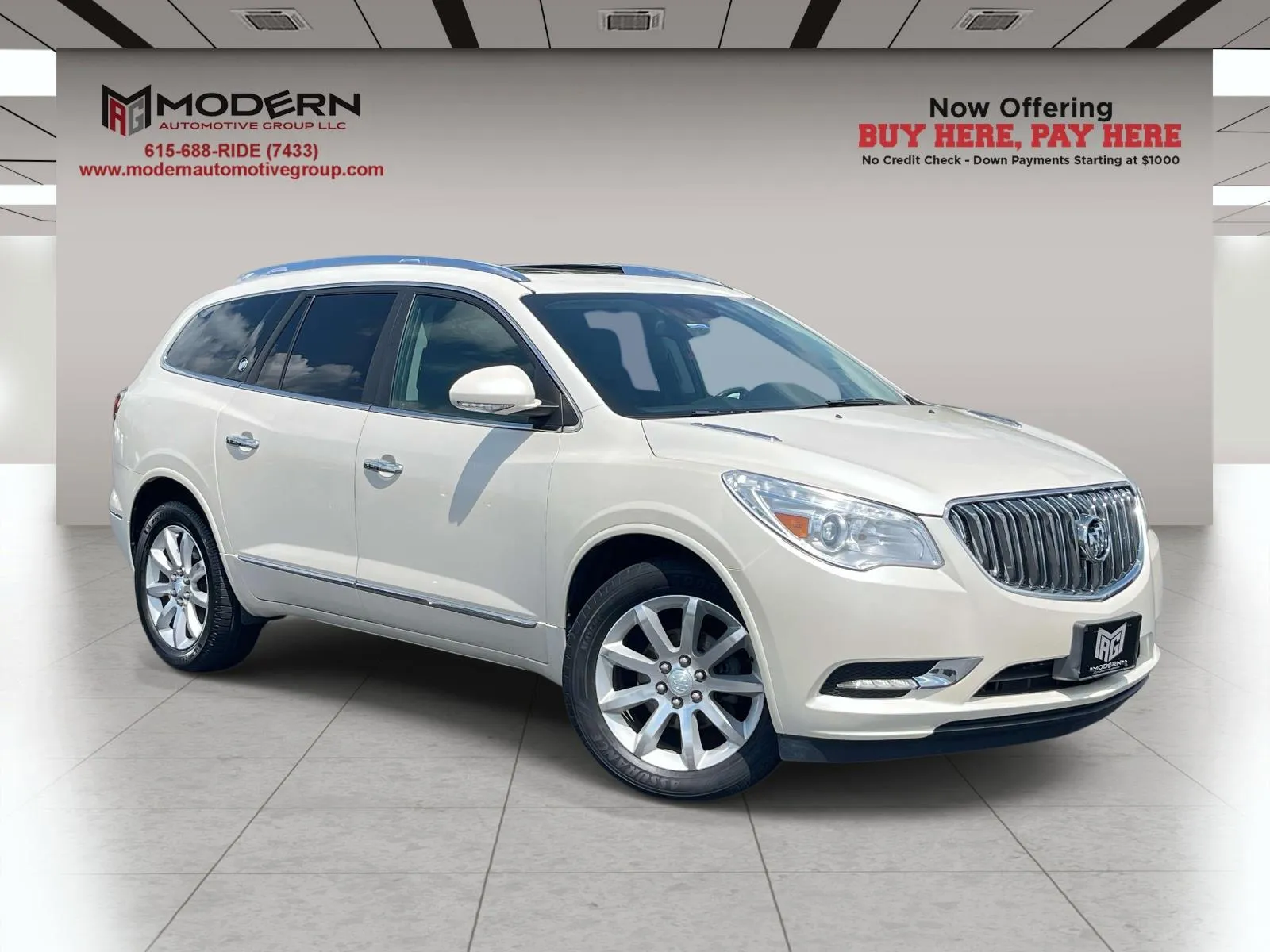 White 2015 BUICK ENCLAVE PREMIUM for sale in Lafayette, TN