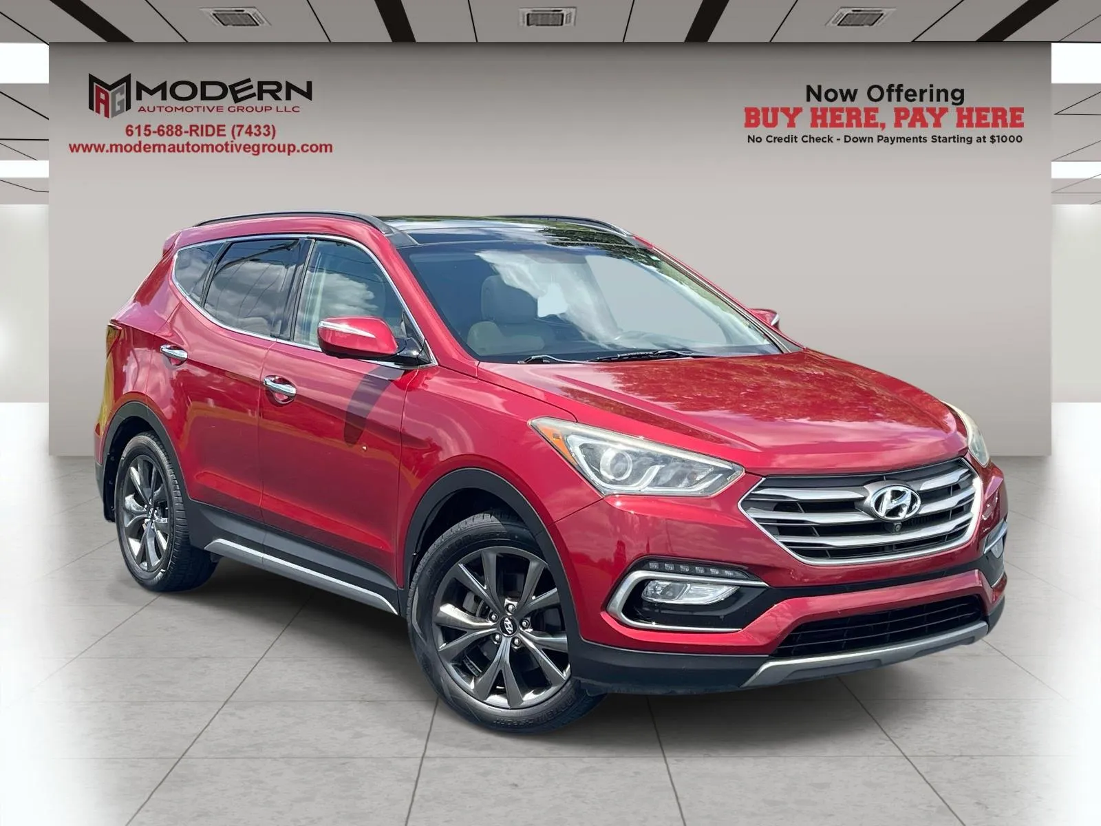 Red 2017 HYUNDAI SANTA FE SPORT 2.0T ULTIMATE for sale in Lafayette, TN