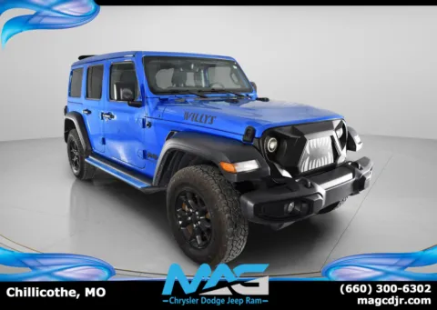 Blue 2021 Jeep Wrangler Unlimited Willys for sale in Chillicothe, MO