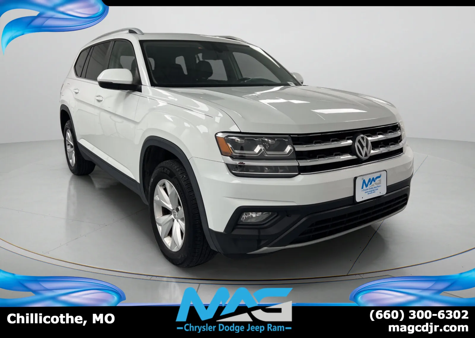 White 2018 Volkswagen Atlas 3.6L V6 SE for sale in Chillicothe, MO