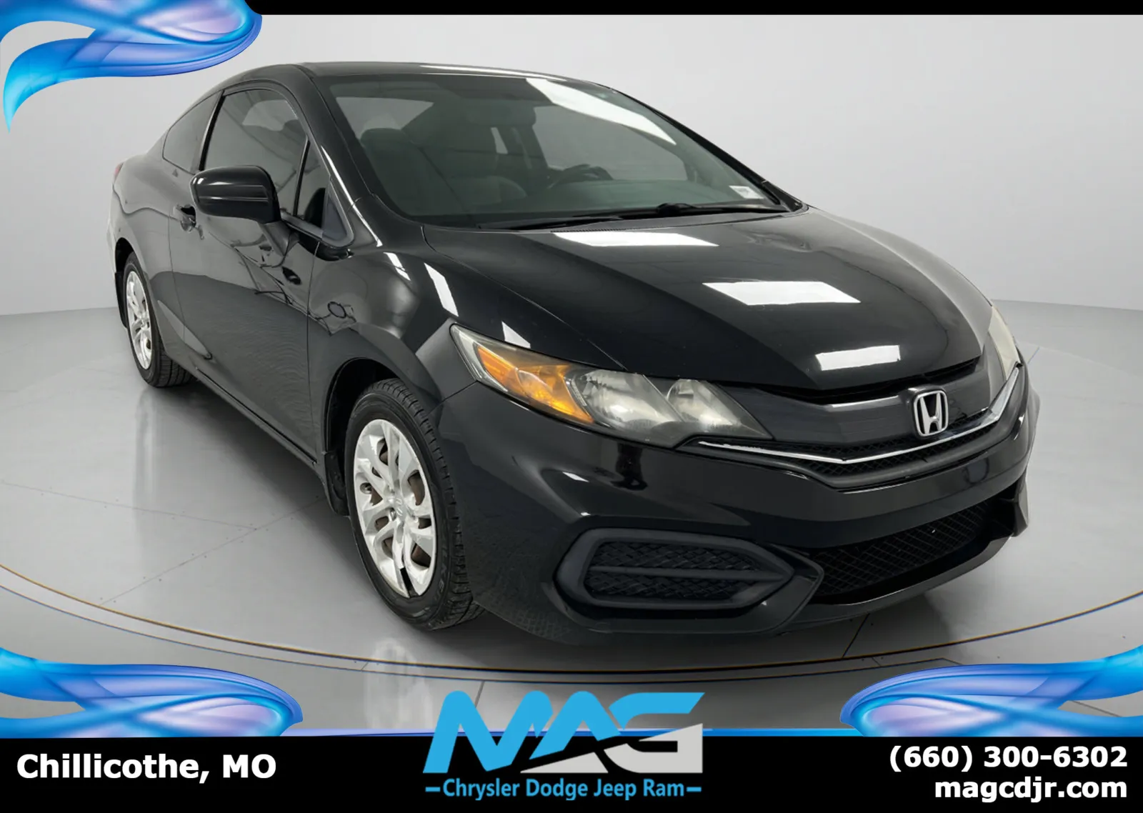 Black 2015 Honda Civic Coupe LX for sale in Chillicothe, MO