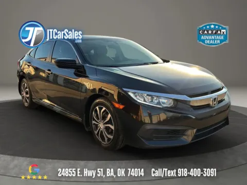 Black 2017 Honda Civic LX Sedan 4D for sale in Broken Arrow, OK