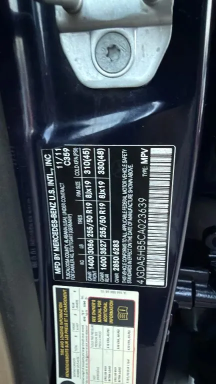 2012 Mercedes Benz ML 350 4MATIC photo 4