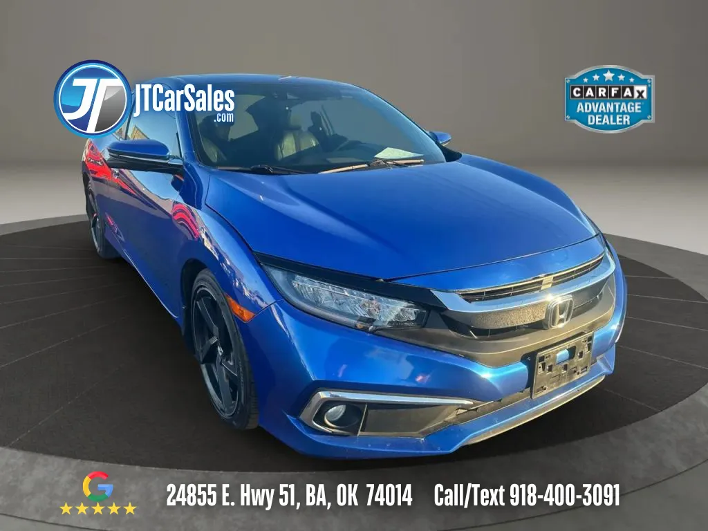 Blue 2020 Honda Civic Touring Coupe 2D for sale in Broken Arrow, OK